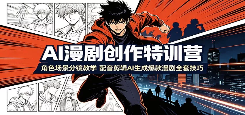 AI漫剧创作特训营：角色场景分镜教学，配音剪辑AI生成爆款漫剧全套技巧-云析科技