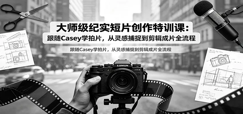 大师级纪实短片创作特训课:跟随Casey学拍片,从灵感捕捉到剪辑成片全流程-云析科技