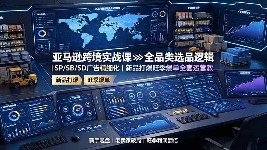 亚马逊跨境实战课：全品类选品逻辑｜SP/SB/SD广告精细化｜新品打爆旺季爆单全套运营教程-云析科技