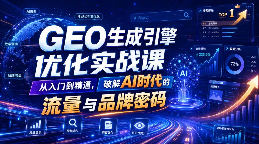 GEO生成引擎优化实战课，从入门到精通，破解AI时代的流量与品牌密码-云析科技