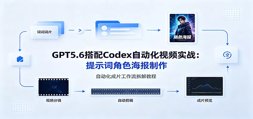 GPT5.6搭配Codex自动化视频实战：提示词角色海报制作，自动化成片工作流拆解教程-云析科技