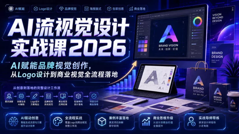 AI流视觉设计实战课2026：AI赋能品牌视觉创作，从Logo设计到商业视觉全流程落地-云析科技