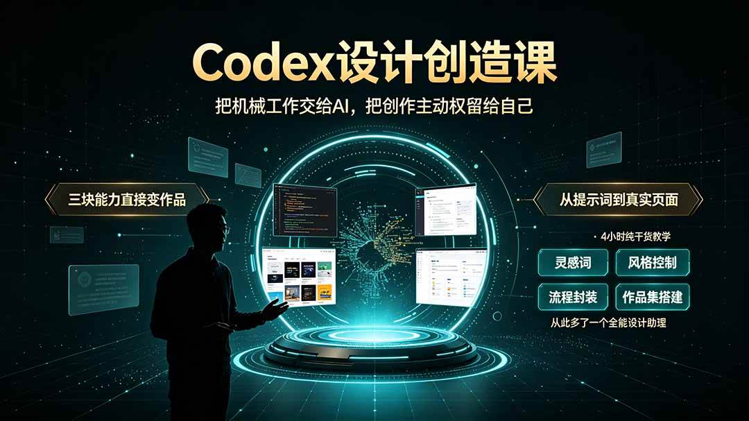 （19362期）Codex设计创造课-2期，小白也能掌握的Codex设计创造技巧，把机械工作交给AI，把创作主动权留给自己-云析科技