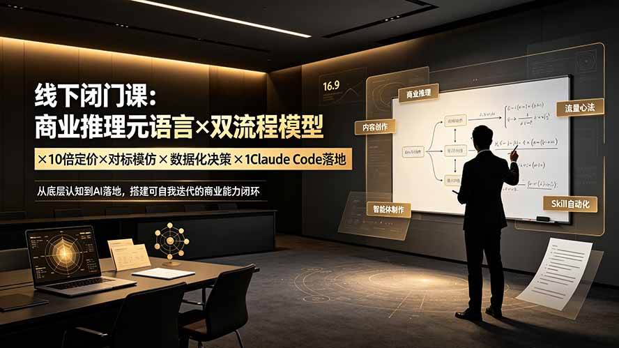 （19381期）线下闭门课：商业推理元语言×双流程模型×10倍定价×对标模仿×数据化决策×Claude Code落地，击穿认知盲区-云析科技