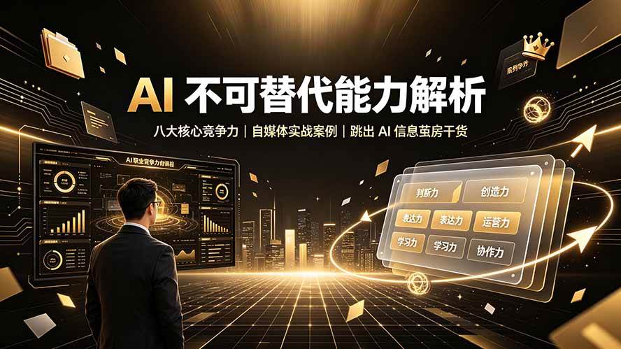 （19344期）付费文章：AI 不可替代能力解析▸八大核心竞争力｜自媒体实战案例｜跳出 AI 信息茧房干货-云析科技