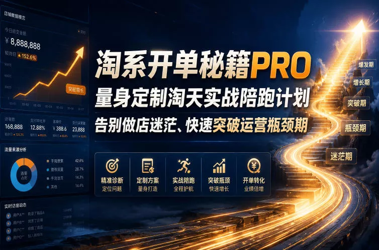 淘系开单秘籍PRO，量身定制淘天实战陪跑计划，告别做店迷茫、快速突破运营瓶颈期(20260715)-云析科技