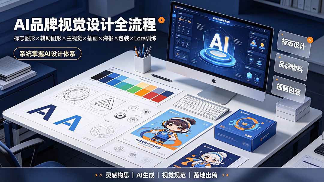 （19372期）AI品牌视觉设计全流程：标志图形×辅助图形×主视觉×插画×海报×包装×Lora训练，系统掌握AI设计体系-云析科技